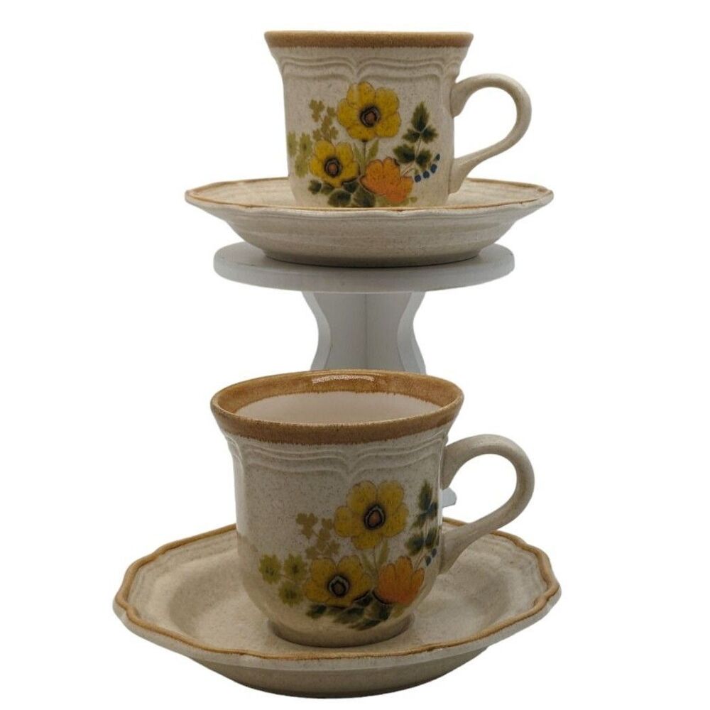 Vintage Mikasa Early Spring Garden Club Tea Cup EC 408 Saucer EC 400 Set Of 2